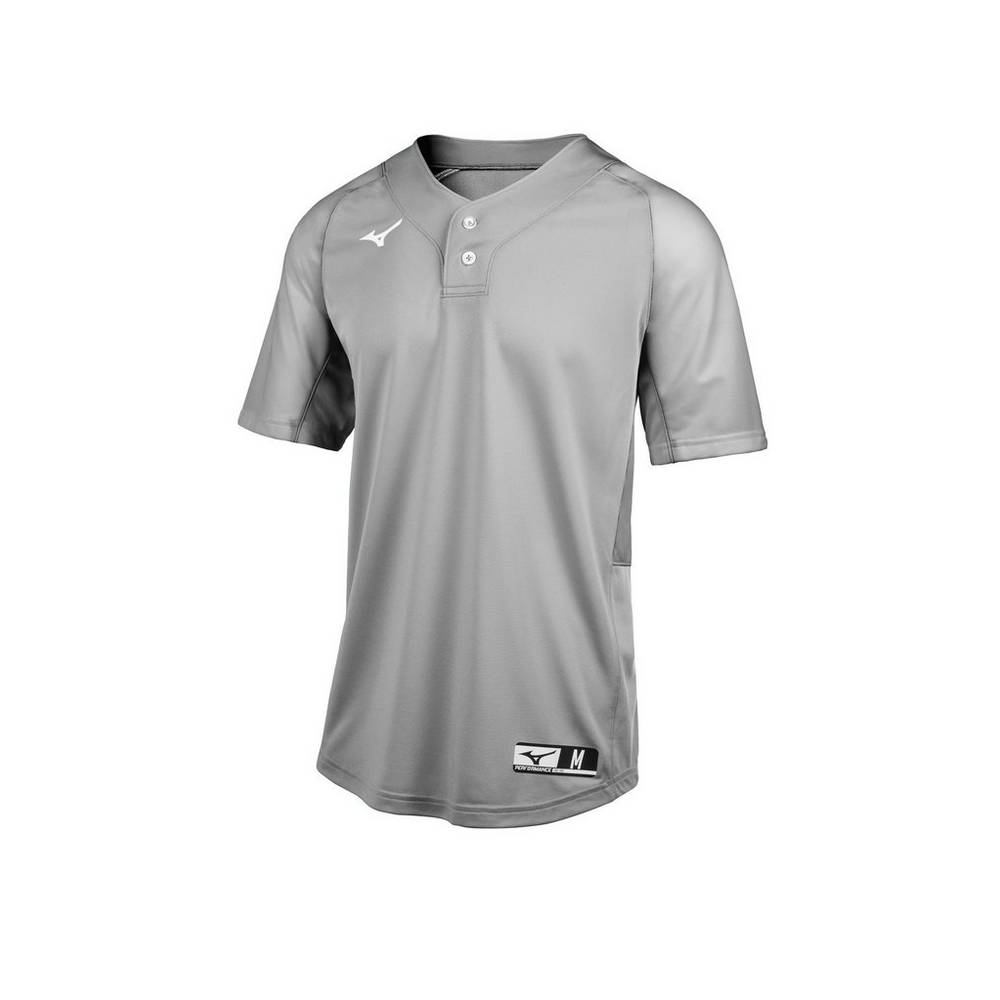 Mens Mizuno Aerolite 2-Button Baseball Jersey Grey Philippines (PWTZSR149)